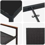 vidaXL Ensemble de salle à manger pour jardin 3 Pièces Noir Poly rotin