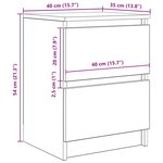vidaXL Meuble TV noir 40x35x54 cm bois d'ingénierie
