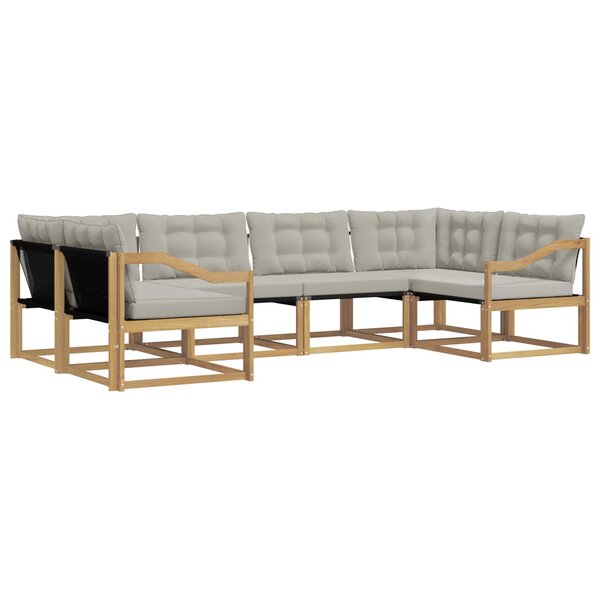 vidaXL Ensemble de canapés d'extérieur 6 Pièces Blanc et gris clair