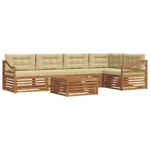 vidaXL Ensemble de canapés d'extérieur 6 pc Naturel et Beige