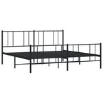 vidaXL Cadre de lit métal sans matelas avec pied de lit noir 180x200cm