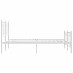 vidaXL Cadre de lit métal avec tête de lit/pied de lit blanc 140x200cm