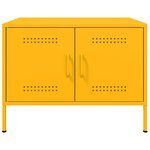 vidaXL Table basse jaune moutarde 68x50x50 5 cm acier laminé à froid