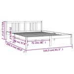 vidaXL Cadre de lit sans matelas noir bois massif 150x200 cm