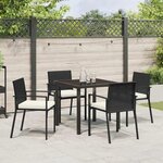vidaXL Ensemble de salle à manger pour jardin 5 Pièces Noir Poly rotin