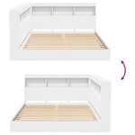 vidaXL Lit Bibliothèque Blanc 140 x 200 cm Bois d'ingénierie