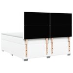 vidaXL Sommier à lattes de lit avec matelas Blanc 200x200cm Similicuir