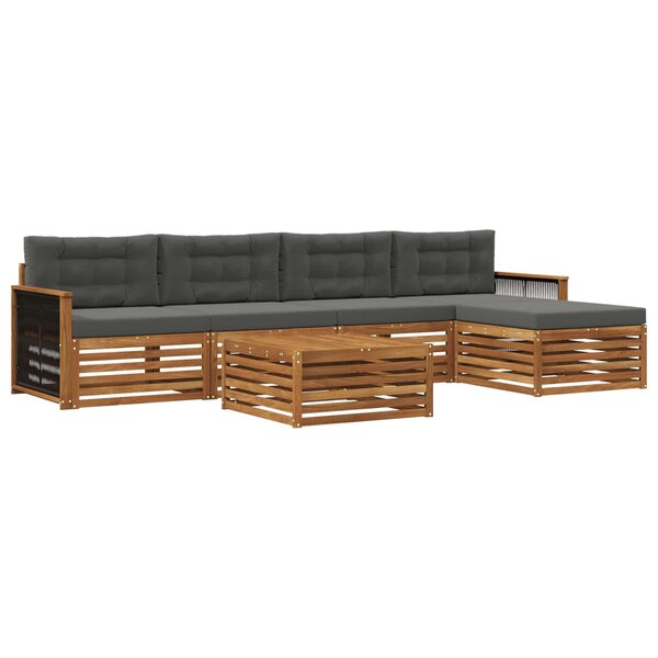 vidaXL Ensemble de canapés d'extérieur 6 pc Naturel et Anthracite