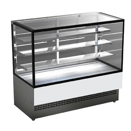 Vitrine chaude professionnelle ventilée - 3 etagères différentes couleurs - virtus - telegris 2 ral7046 - acier inoxydable1500 mm x