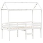 vidaXL Lit haut sans matelas blanc 75x190 cm bois de pin massif