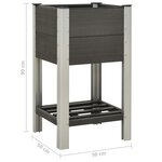 vidaXL Lit surélevé de jardin avec étagère 50x50x90 cm WPC Gris