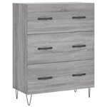 vidaXL Buffet haut Sonoma gris 69 5x34x180 cm Bois d'ingénierie