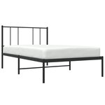 vidaXL Cadre de lit métal sans matelas avec tête de lit noir 107x203cm