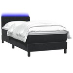 vidaXL Sommier à lattes de lit avec matelas et LED noir 90x210 cm velours