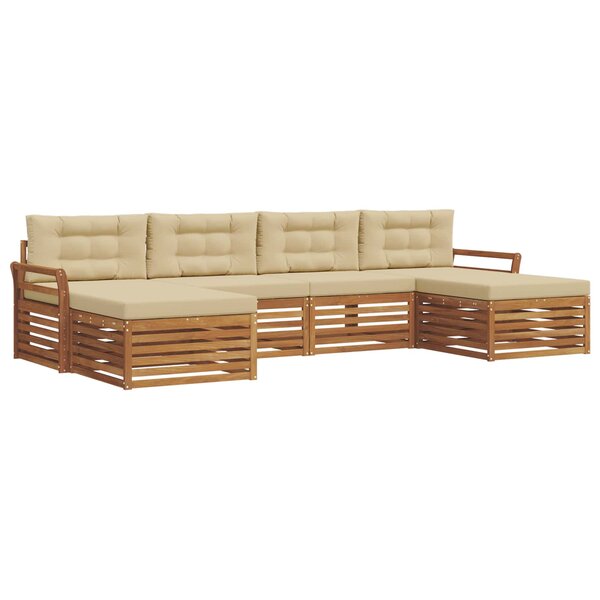 vidaXL Ensembles de canapés avec coussin 6 Pièces Naturel et Beige