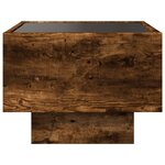 vidaXL Table d'appoint et LED chêne fumé 40x40x30 cm bois d'ingénierie