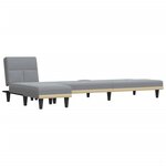 vidaXL Canapé-lit en forme de L gris clair 255x140x70 cm tissu