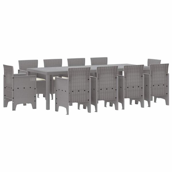 vidaXL Ensemble de salle à manger pour jardin 11 Pièces Gris clair