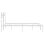 vidaXL Cadre de lit métal sans matelas et tête de lit blanc 140x190 cm