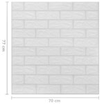 Vidaxl papier peint 3d autoadhésif briques 20 pièces blanc