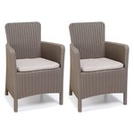 Allibert Chaises à dîner de jardin 2 Pièces Trenton Cappuccino