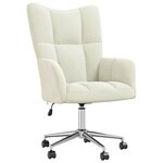 vidaXL Chaise de relaxation Blanc crème Velours