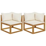 vidaXL Canapés d'angle sectionnels 2 Pièces avec coussins Blanc crème