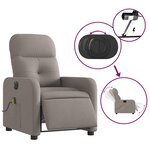 vidaXL Fauteuil de massage inclinable électrique Taupe Tissu