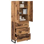 vidaXL Haut Armoire 2 Pièces Bois Ancien Bois Aggloméré et Verre