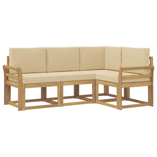 vidaXL Ensemble de canapés d'extérieur 4 pc Blanc et Beige