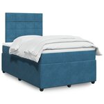 vidaXL Sommier à lattes de lit et matelas Bleu foncé 120x200cm Velours