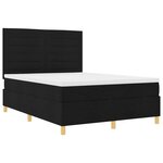 vidaXL Lit à ressorts avec matelas Noir 140 x 190 cm tissu