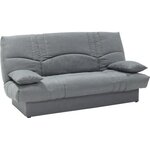 Clic clac 3 places THELMA - Tissu Soro gris moyen - Couchage 125 x 190 cm - 190 x 92 x 96 cm
