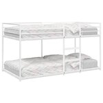 vidaXL Lit superposé sans matelas blanc 75x190 cm acier