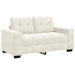 vidaXL Canapé deux places avec coussin Crème Velours