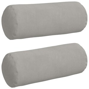 vidaXL Coussins d'accent 2 Pièces Gris clair Ø 15 x 40 cm