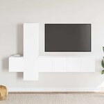 vidaXL Ensemble de meubles TV 5 Pièces Blanc Bois d'ingénierie