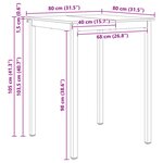 vidaXL Table de bar Naturel 110 x 55 x 105 cm Bois de pin massif