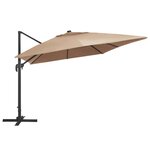 vidaXL Parasol déporté avec lumières LED Aluminium 400x300 cm Taupe