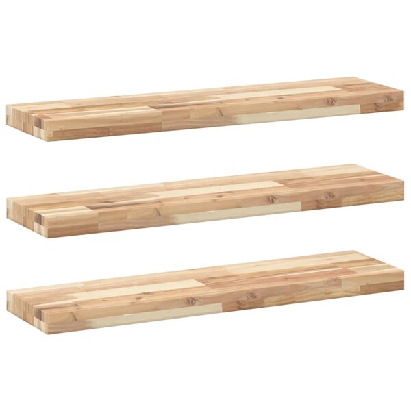 vidaXL Étagères flottantes 3 Pièces 100x20x4 cm acacia massif non traité