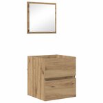 vidaXL Cabinet de rangement de salle de bain Chêne fait main MDF Moyen