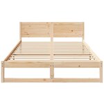 vidaXL Cadre de lit Bois naturel Bois de pin massif 160 x 200 cm Durable
