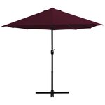 vidaXL Parasol d'extérieur avec mât en aluminium rouge bordeaux