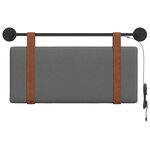 vidaXL Tête de lit suspendue Avec lumière LED Gris foncé PU antique