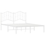 vidaXL Cadre de lit métal sans matelas et tête de lit blanc 135x190 cm