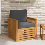 vidaXL Canapé d’extérieur Bois d'acacia massif et polyester Naturel
