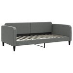 vidaXL Lit de jour avec gigogne et tiroirs gris foncé 100x200 cm tissu