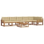 vidaXL Ensemble de canapés d'extérieur 7 Pièces Naturel et Beige