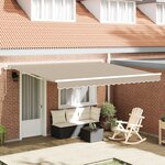 vidaXL Store Rétractable Manuel Beige 400x300 cm