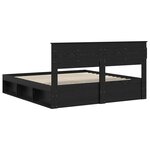 vidaXL Cadre de lit avec matelas Noir 200 x 200 cm Pin massif